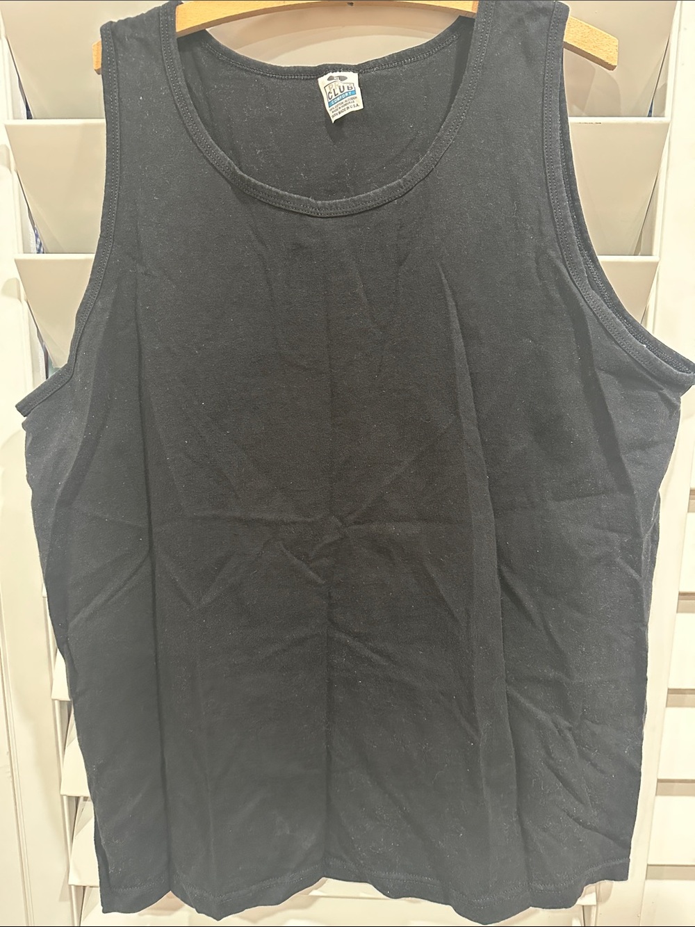 Club Room Men’s Black Tank Top - Classic Cotton Muscle Shirt